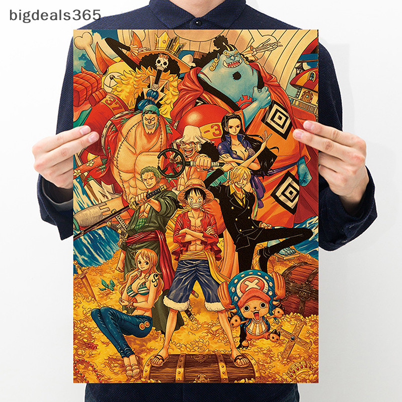 [bigdeals365 ] Retro กระดาษคราฟท ์ One Piece Family Portrait โปสเตอร ์ อุปกรณ ์ ตกแต ่ งบ ้ าน Paings เด ็ กของขวัญอะนิเมะแบนเนอร ์ ผนังโปสเตอร ์ สต ็ อกใหม ่