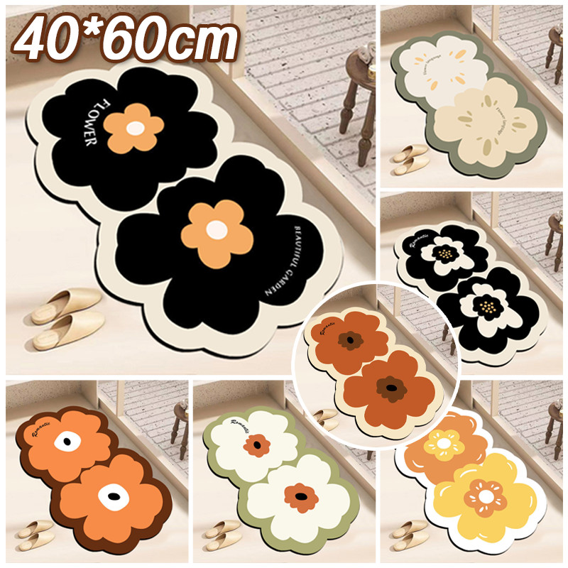 COD🏵️พรมเช็ดเท้า ลายน่ารักสุดๆ นิ่มสบาย ดูดซับน้ำได้ดี กันลื่น ทําความสะอาดง่าย แบบแห้งเร็ว พรมห้องน้ำ ขนาด 40cm X 60cm