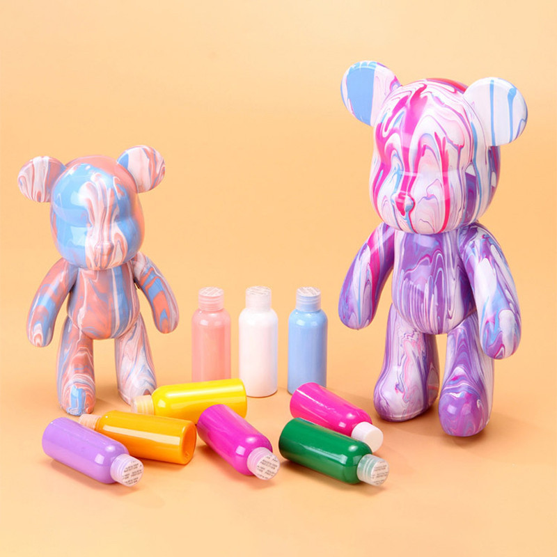 ชุดหมีเทสี DIY หมีของเหลว ชุดโมเดลหมีเทสี ของเล่นศิลปะ สำหรับตกแต่งบ้าน มีขายเป็นเซ็ต