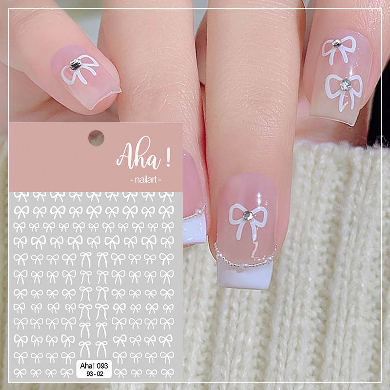 Ur SUGAR 3D แฟชั่นสติ๊กเกอร์ติดเล็บ Bowknot Elegant Self กาวสติกเกอร์ตกแต่งเล็บ DIY สติ๊กเกอร์ติดเล็บ