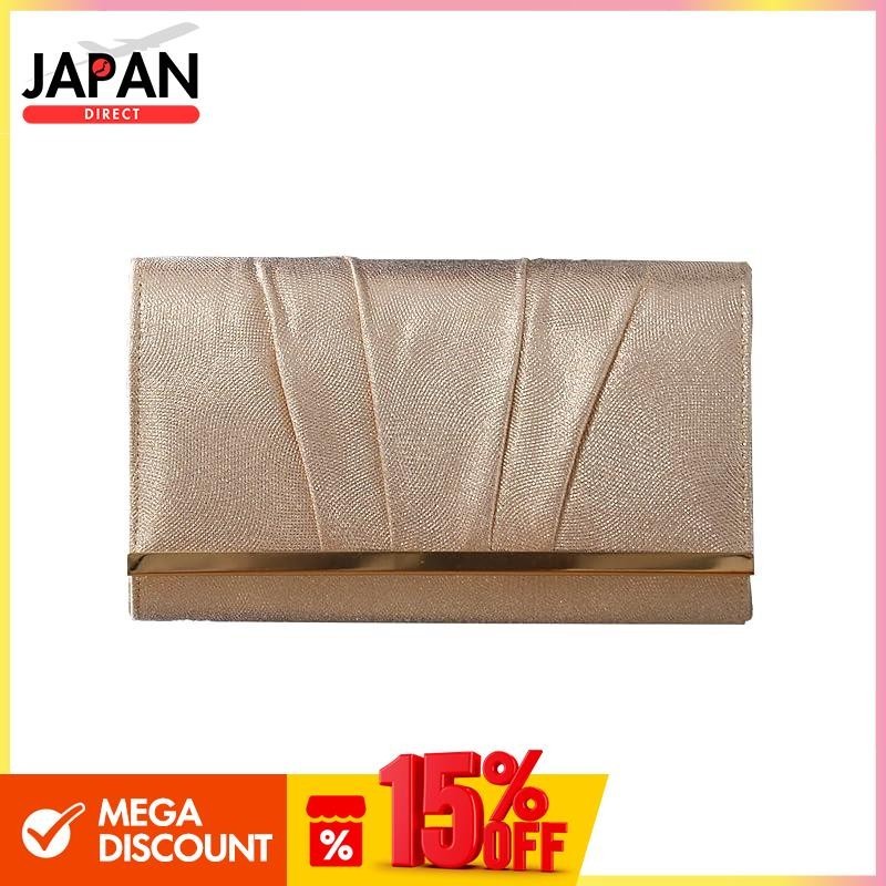 [clarissa] Lame Pleated 2WAY Wedding Party Bag (Gold)