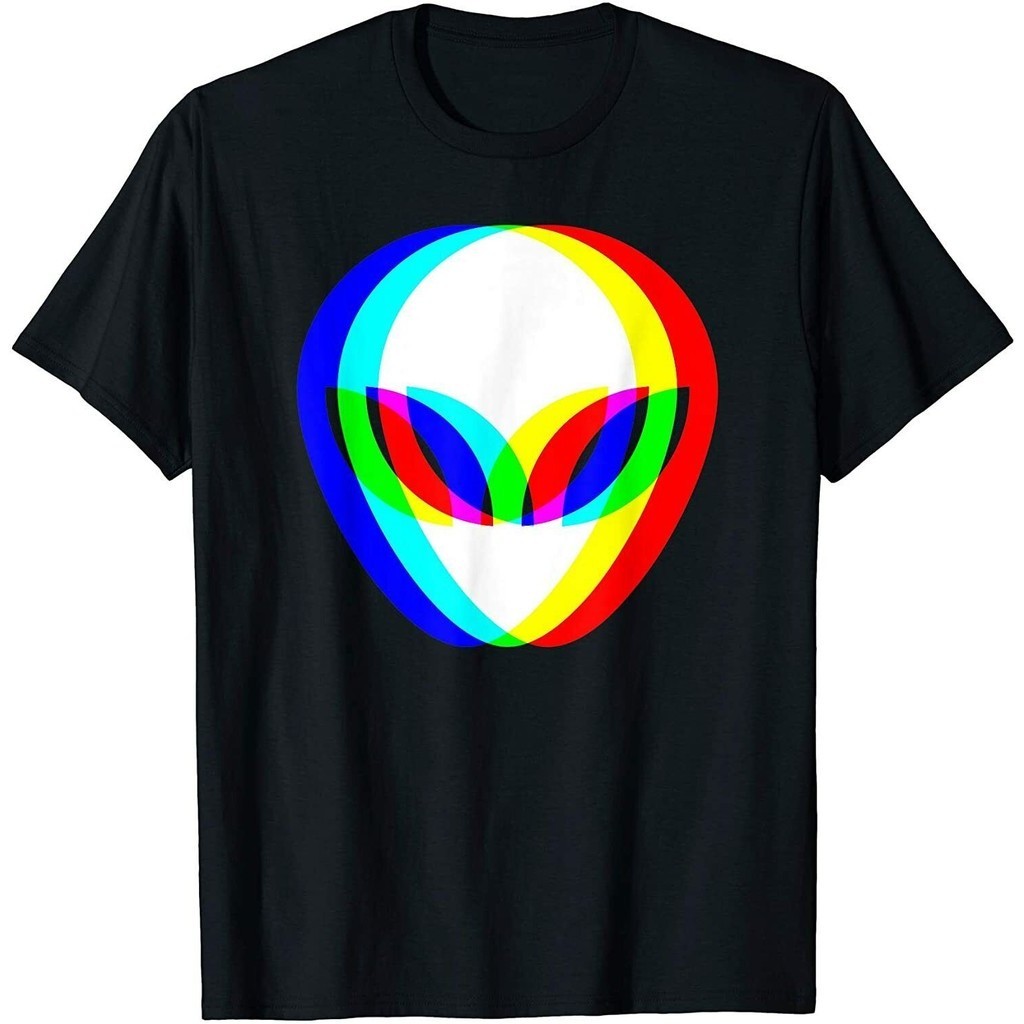 เสื้อยืด Alien Head Trippy Techno Rave Edm Music Festival