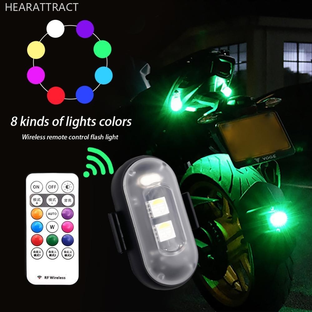 Hearattract แฟลช LED RGB แม่เหล็กไร้สายสำหรับเฮลิคอปเตอร์ เครื่องบิน รถยนต์ รถจักรยานยนต์ จักรยาน D8O8