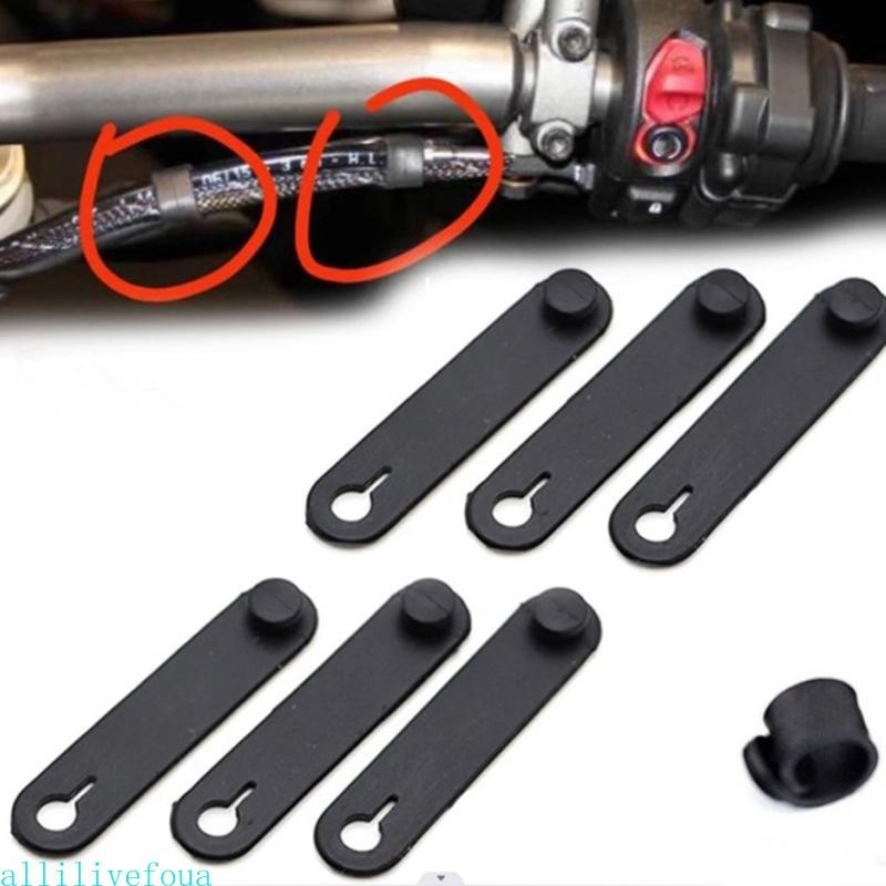 Allilivefoua 1 PC 5 ชิ้น 6 ชิ้นสายไฟรถจักรยานยนต์ Tie Securing สายสายไฟ Tie ยางคลัทช์สายเบรค Ti