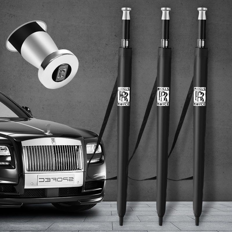 Rolls Royce Umbrella โลโก้รถเดียวกัน โฆษณาโลโก้ที่กำหนดเองร่มกอล์ฟด้ามยาวร่มกันแดดป้องกันรังสียูวี