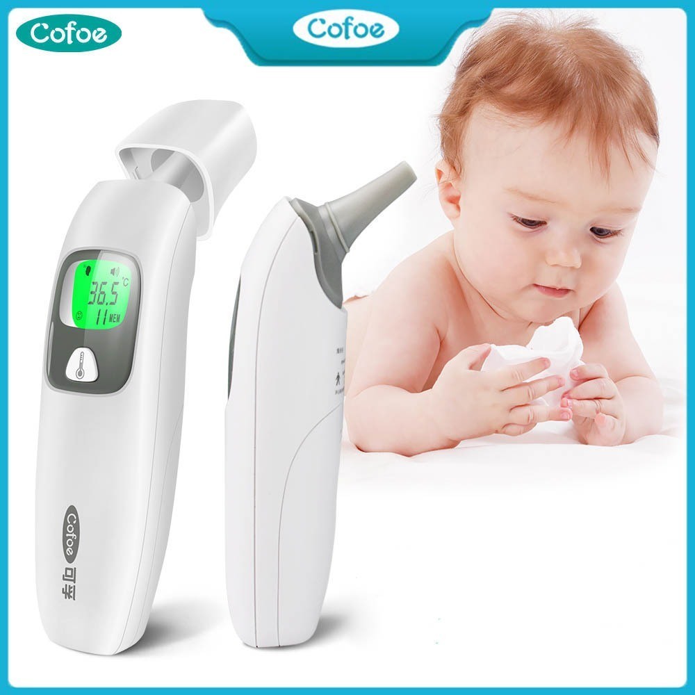 Cofoe Thermometer Ear and Forehead for Baby Infrared Non-contact Digital Temperature Sensor Scanner