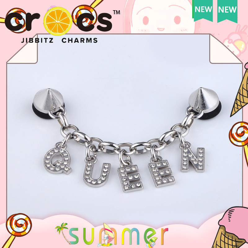 JIBBITZ cross charms ตัวติดรองเท้า DIY อัญมณีโซ่โลหะ ตัวติดรองเท้า cross