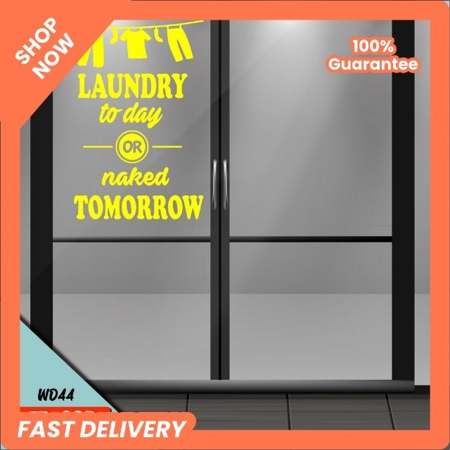สติ๊กเกอร์ติดผนัง QUOTE LAUNDRY HOME WALL DECORATION STICKER - WD44