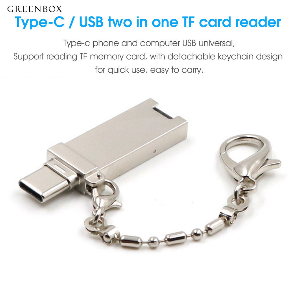[GB]เครื่องอ่านการ์ด TF 2 in 1 USB 2.0 Type-C/Micro USB OTG เครื่องอ่านการ์ดหน่วยความจําสําหรับโทรศัพท์