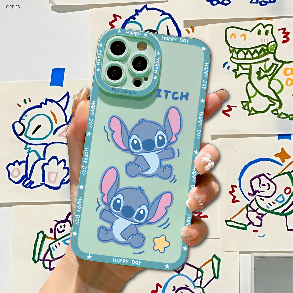 OPPO F5 F7 F9 F11 Youth Pro เคสออปโป้ สำหรับ Cartoon Animation Stitch เคสโทรศัพท์ Angel Eyes Cover