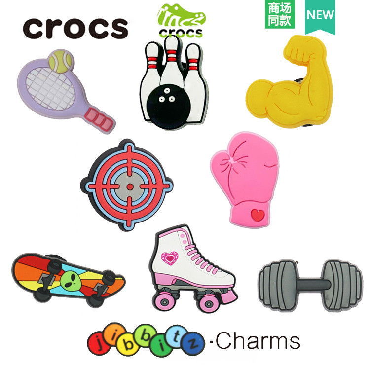 รองเท้าหลุมรองเท้าดอกไม้ jibbitz crocs หัวเข็มขัดรองเท้า ของแท้ Carlo Chi รองเท้าอุปกรณ์เสริมสนุก diy ตกแต่งหัวเข็มขัดการ์ตูน jibbitz กีฬา Series