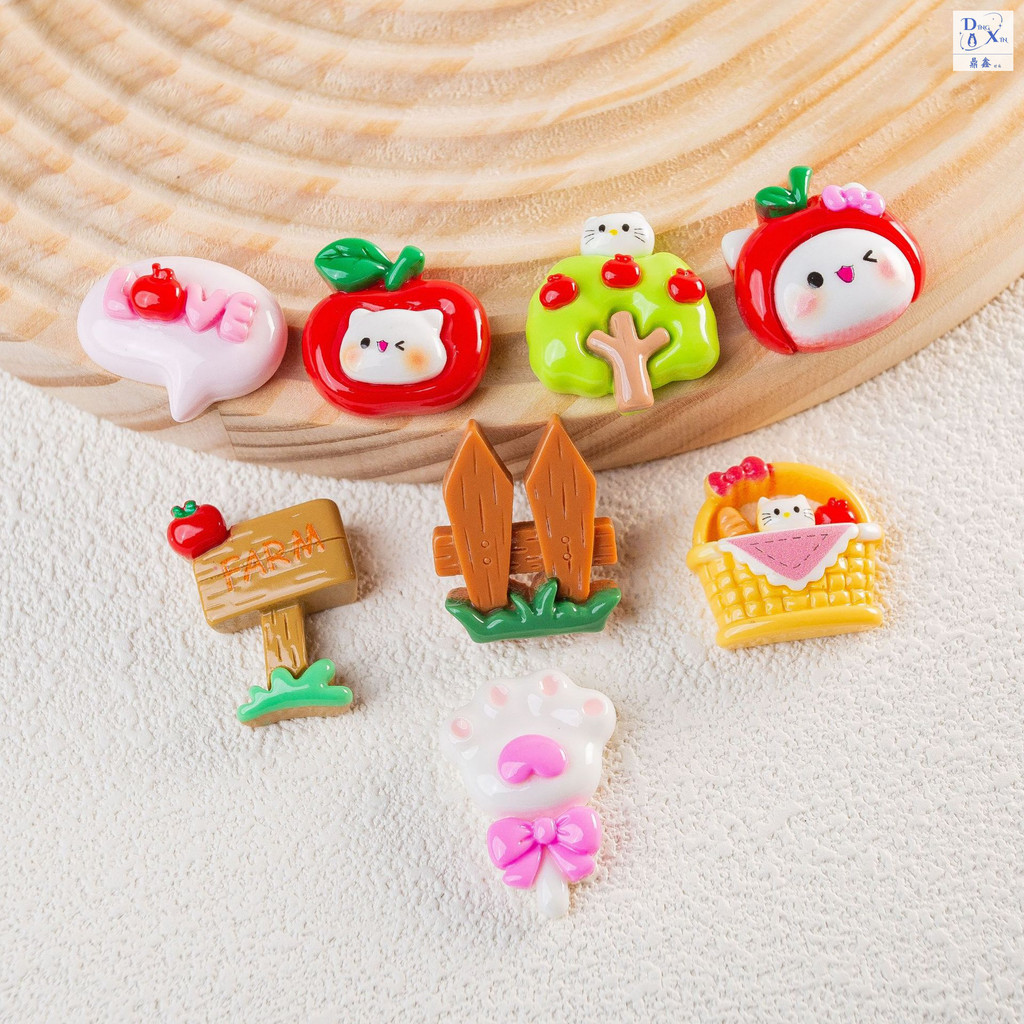 สําหรับ Jibbitz Crocs Cat Apple Paradise ~ ใหม่การ์ตูนครีมกาวเคสโทรศัพท์สร้อยข้อมือ diy เครื่องประดับจี้อุปกรณ์เสริม Handmade ZYZQ Q