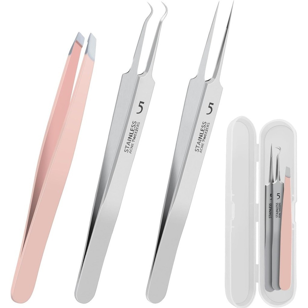 แหนบกําจัดสิวหัวดํา , แหนบผมคุด , Precision Blackhead สิว Extractor , คลิปเซลล ์ แหนบ , แหนบสําหรับผู ้ หญิงผมหน ้ า