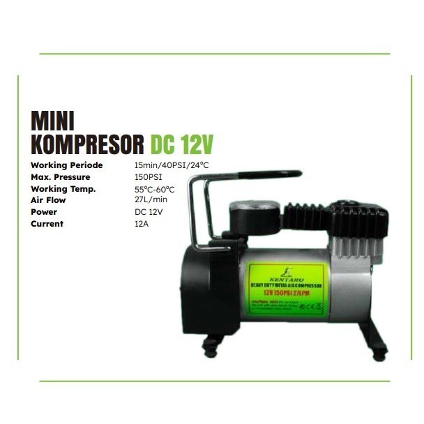 MINI AIR COMPRESSOR WIPRO 8501 / MINI AIR COMPRESSOR แบตเตอรี่รถยนต์ DC