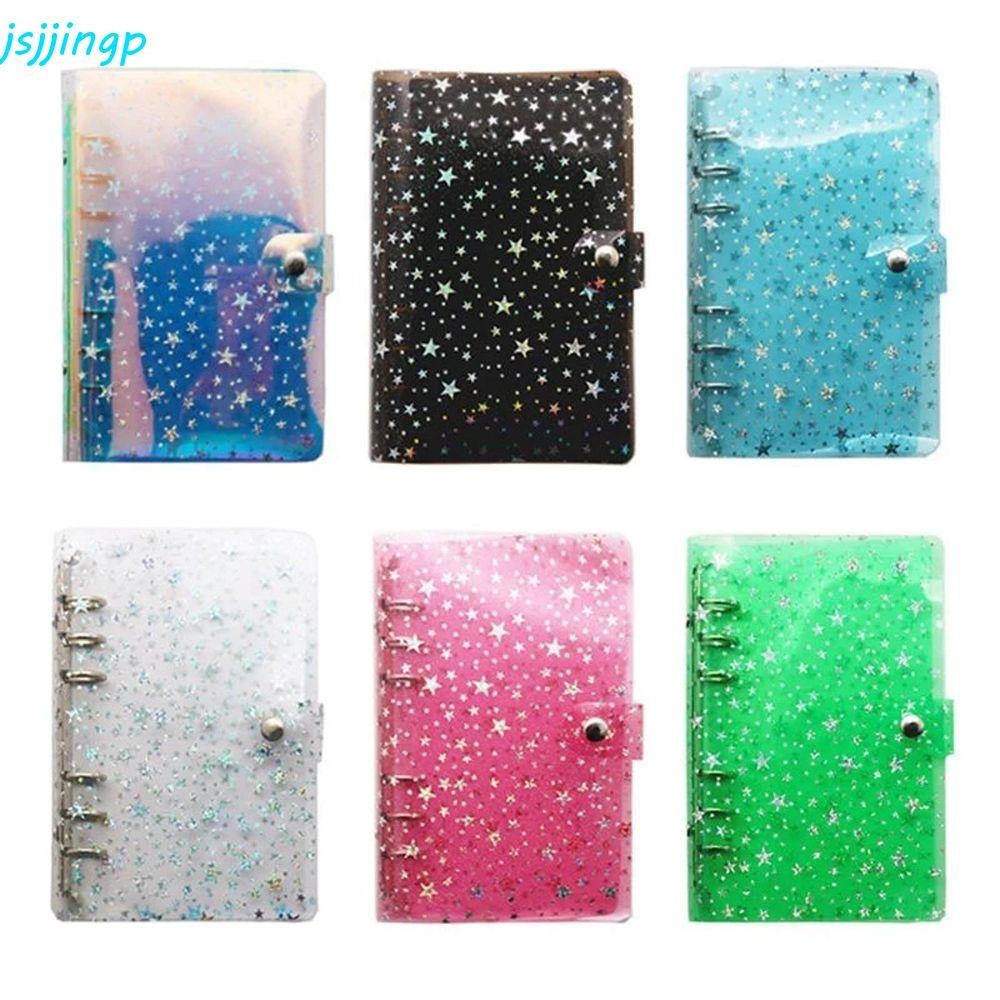 Jsjjingp ปกโน๊ตบุ๊ค Journal Planner Book หลวมโน้ตบุ๊ค A5 A6 Star สไตล์โน้ตบุ๊คกันน้ํา Notepad Cover