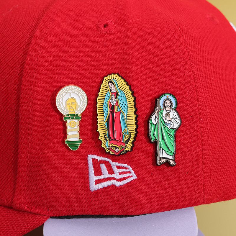 New Era หมวกเข็มกลัดการ์ตูนพระเยซูพระเจ้าป้ายเข็มกลัดพระเจ้าจะ Bless You Pins เสื้อผ้ากระเป๋าเป้สะพายหลังอุปกรณ์เสริมของขวัญสําหรับคริสเตียน