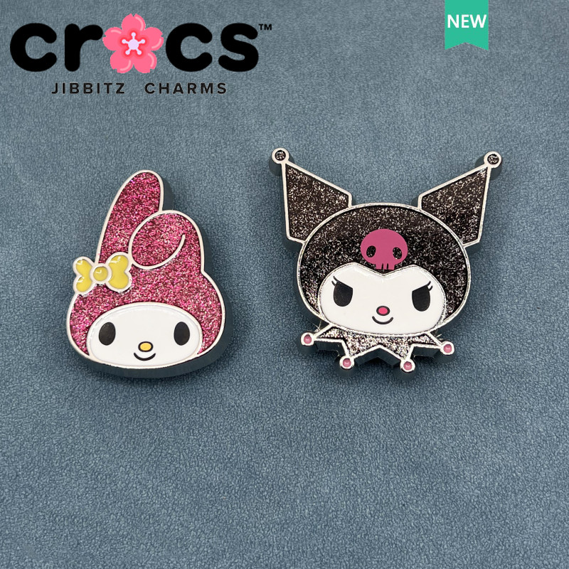 JIBBITZ Crocs charms ตัวติดรองเท้า Melody Kuromi โลหะ ตัวติดรองเท้า Crocs