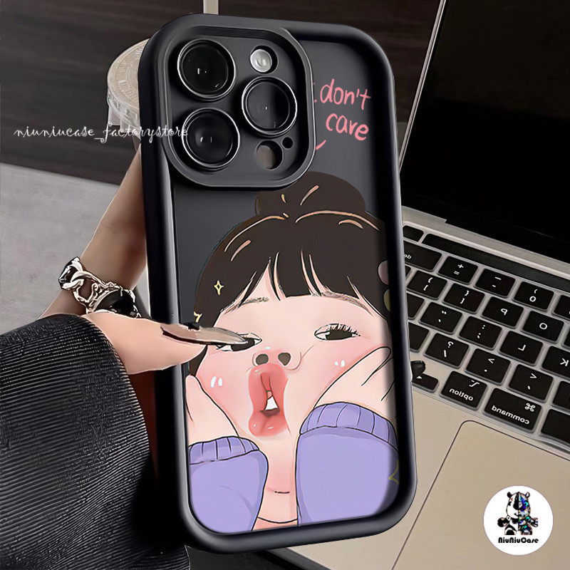 สาวน่ารัก เคสไอโฟน11 13 เคสโทรศัพท์ For iPhone 11 12 13 14 15 Pro Max XR X XS Max 6 7 8 14 Plus เคส TPU Protective Case