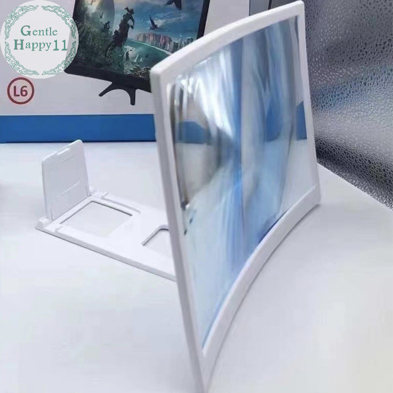 Gentlehappy หน้าจอขนาดใหญ่ 12 นิ้ว 3D HD เครื่องขยายเสียงหน้าจอโค้งโทรศัพท์มือถือแว่นขยายสมาร์ทโฟนวิดีโอเครื่องขยายเสียงขาตั้งผู้ถือ TH