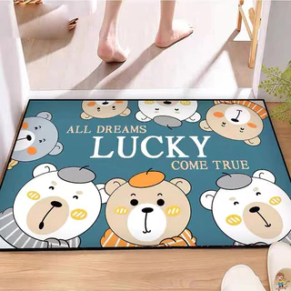 พรมเช็ดเท้า พรมดักฝุ่น ซับน้ำได้ดี พรมกันลื่น แห้งไว สบายเท้า ขนาด 40*60 cm/50*80cm