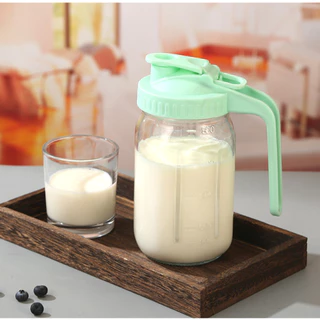 ถ้วยแก้ว QUIBLO ความจุขนาดใหญ่โปร่งใสปากกว้าง Mason Jar แบบพกพาป้องกันการรั่ว 32oz รถติดตั้งแว่นตา Tumbler Home Office Picnic