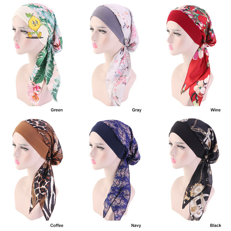 [mozh] ผ้าพันคอหัวมะเร็งผู้หญิง Chemo หมวกผมร่วง Turban Pre-Tied Headwear ใหม่ [TH]