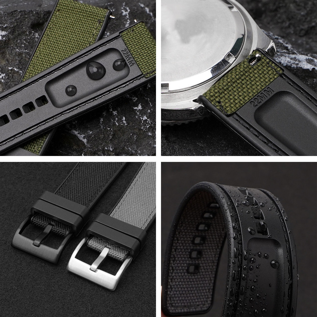 Quick Release ผ ้ าใบยางสายนาฬิกา 20 มม.22 มม.24 มม.เปลี ่ ยนนาฬิกาสร ้ อยข ้ อมือผ ้ าซิลิโคนสายรัดข ้ อมือ