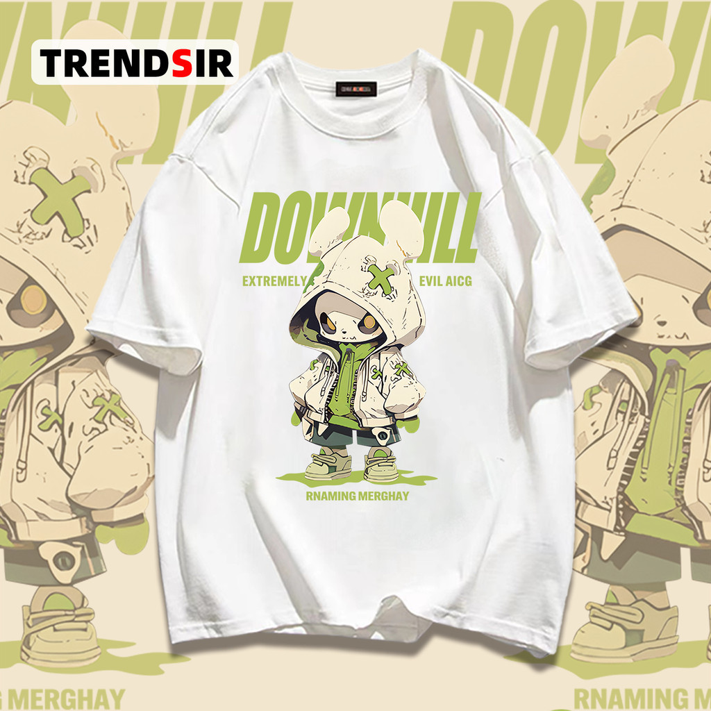 TrendSir พร้อมส่ง เสื้อยืดแขนสั้น oversize shirt เสื้อผ้าวัยรุ่นแฟชั่น การ์ตูนเอเลี่ยน 100% cotton 9สีM-3XL