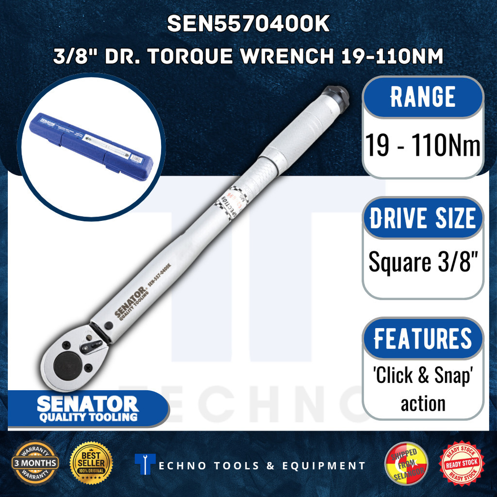 เซนATOR 3/8" ดร. TORQUE WRENCH 19-110Nm SEN5570400K - ใหม่ 100% &