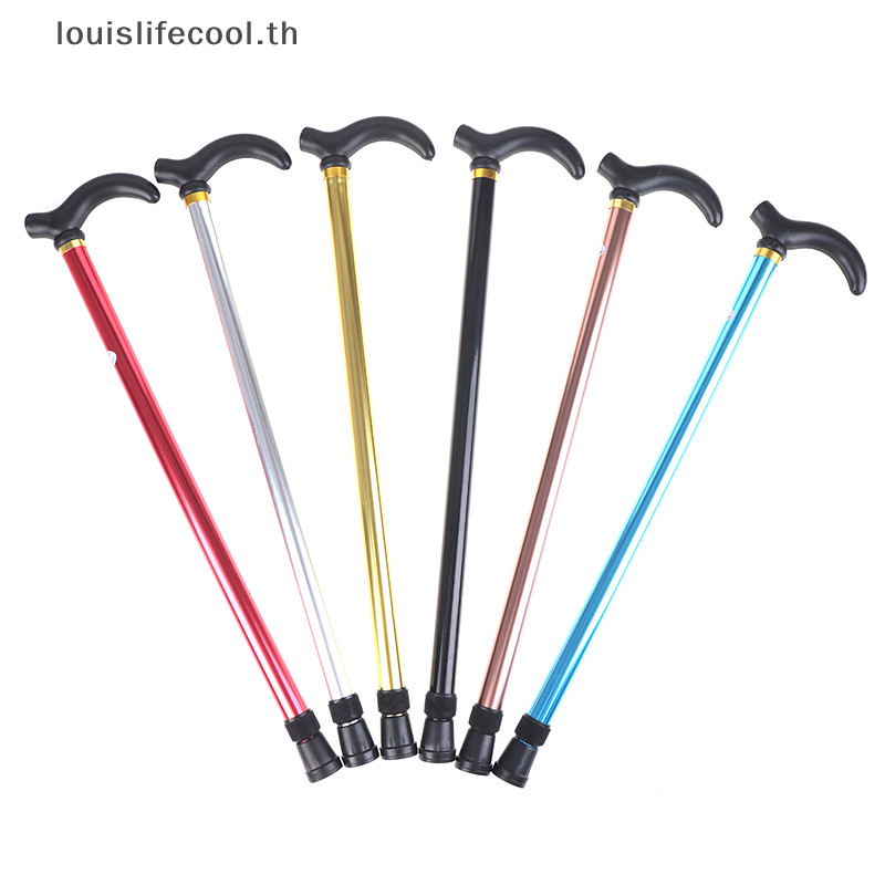 Louislifecool ไม้เท้าแบบปรับได้ 2 ส่วน Stable Anti-Skid Crutch Old Man Hiking Cane ใหม่