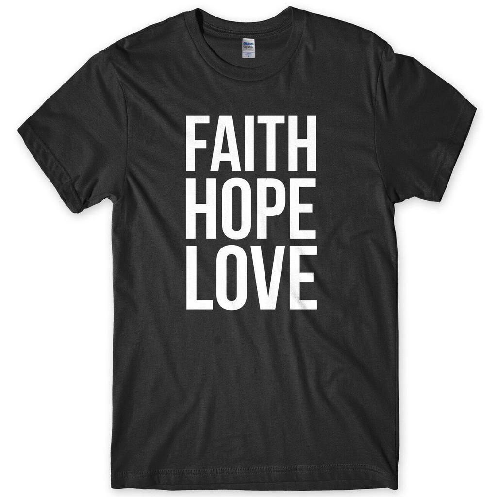 Faith Hope Love Mens Funny เสื้อยืด Unisex