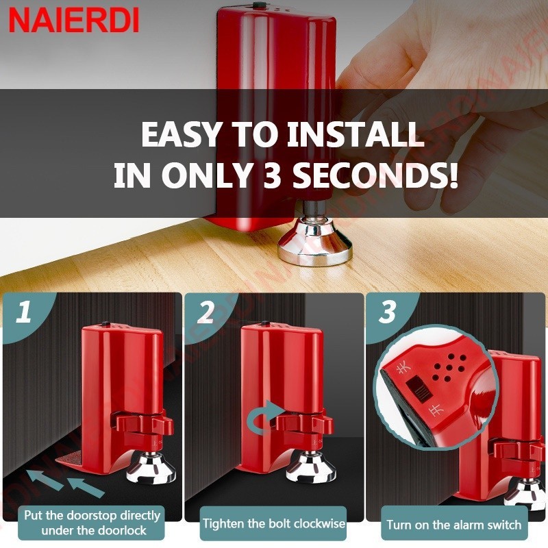 ล ็ อคประตูล ็ อคแบบพกพา Self-Defense ประตูหยุดที ่ พักท ่ องเที ่ ยวประตูล ็ อคประตูอุปกรณ ์ รักษาความปลอดภัยที ่ มีประสิทธิภาพประตู Closer - รูปที่ 4