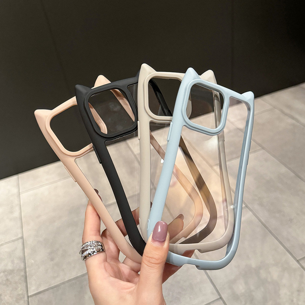 COD เคสโทรศัพท์ iPhone 13 สำหรับ iPhone 11 15promax 14 pro 12 XS Max XR 14 Plus 15 Plus เคสคริลิค ซิลิคอน รูปร่างแมว