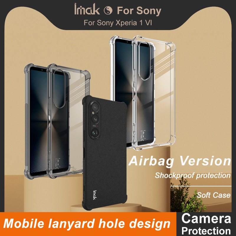 Imak Sony Xperia 1 VI เคสกันกระแทก Clear Soft TPU Case Xperia1 Mark 6 Matte สีดําซิลิโคนปกหลัง