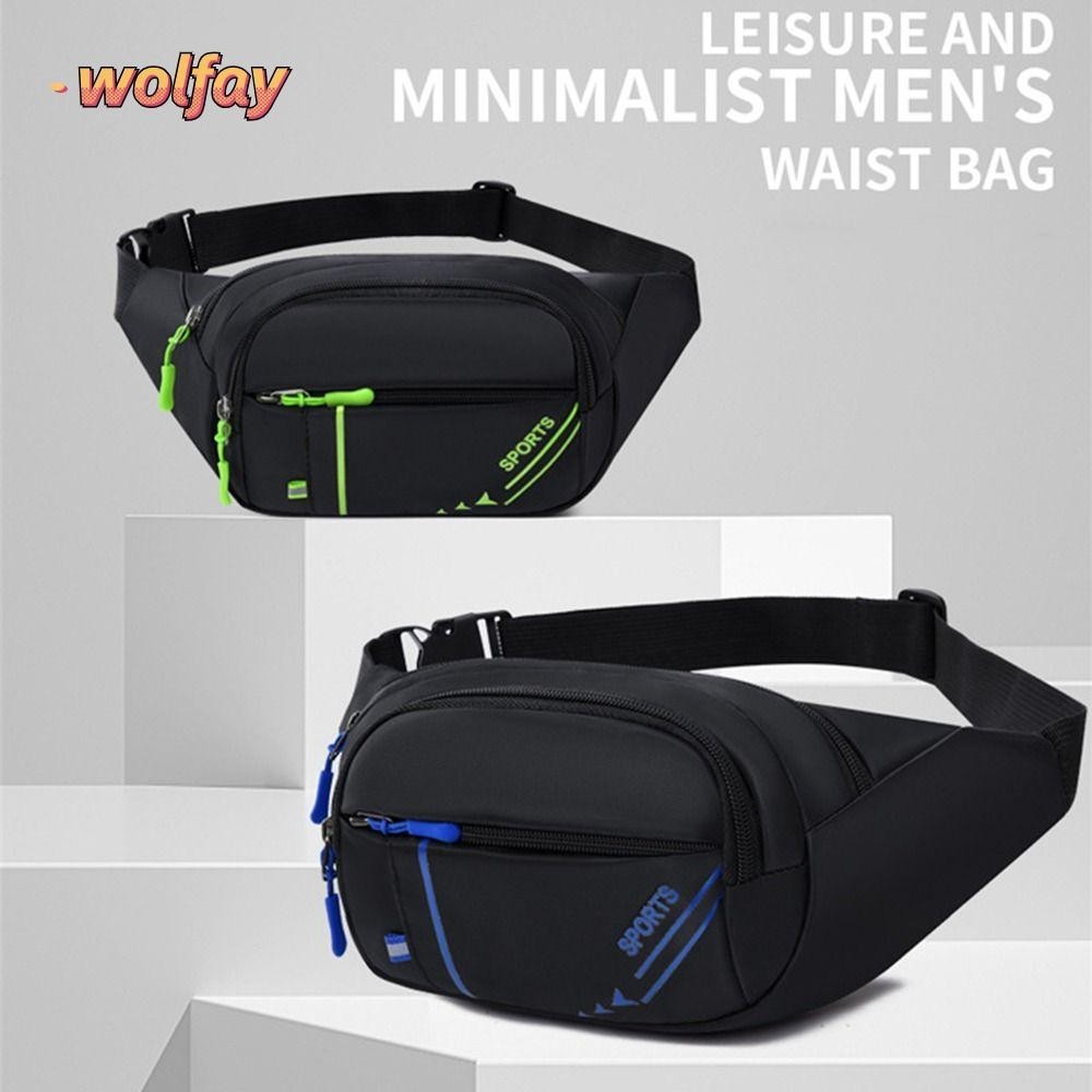 Wolfay กระเป๋าคาดเอวโทรศัพท์มือถือ, Fanny Pack Multi-layer กระเป๋าคาดเอวผู้ชาย, แฟชั่นกันน้ํา Anti-theft Close Fitting กระเป๋าคาดเอว Run กระเป๋ากีฬา