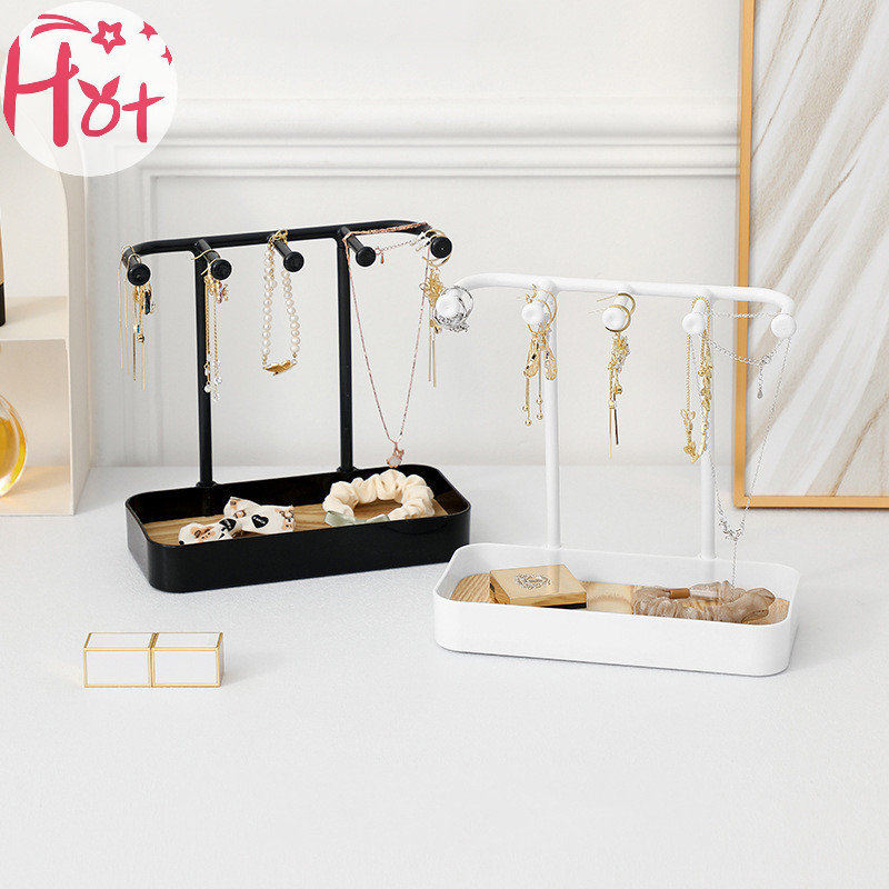 Ge แฟชั่นเครื่องประดับ Organizer จอแสดงผลสําหรับต่างหูสร้อยคอเครื่องประดับ Rack พร้อมฐานสร้อยข้อมือแขวนผู้ถือสแควร์