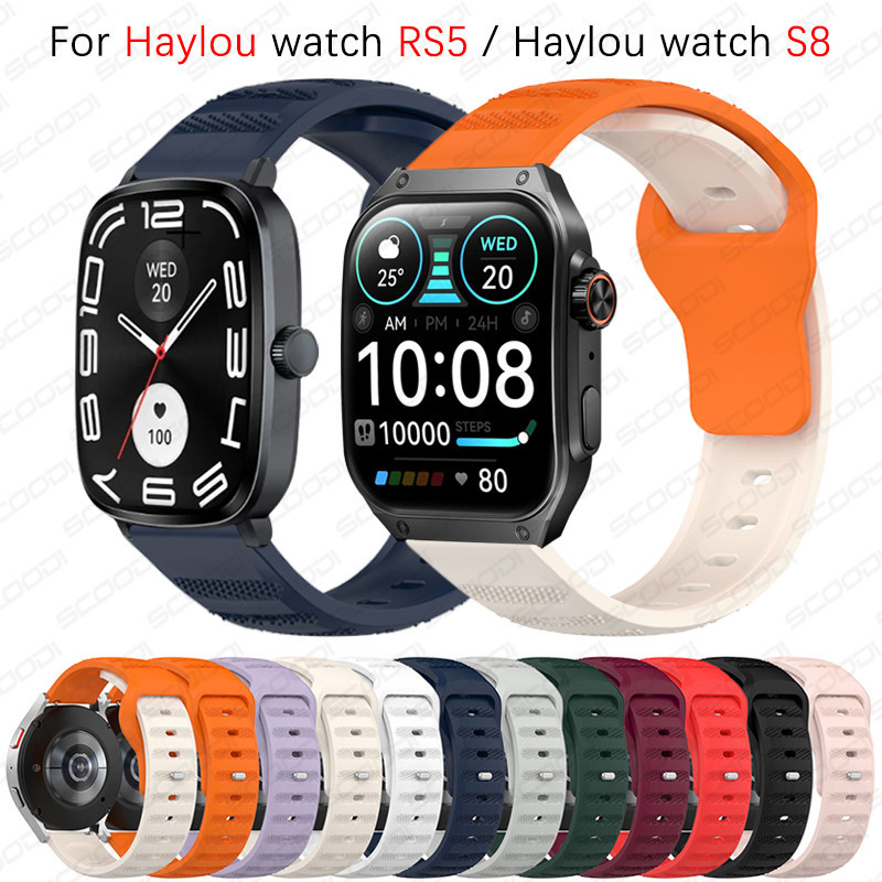 สายนาฬิกาซิลิโคนเปลี่ยนสําหรับ Haylou watch RS5 / Haylou watch S8 smart watch สร้อยข้อมือ Soft Breat