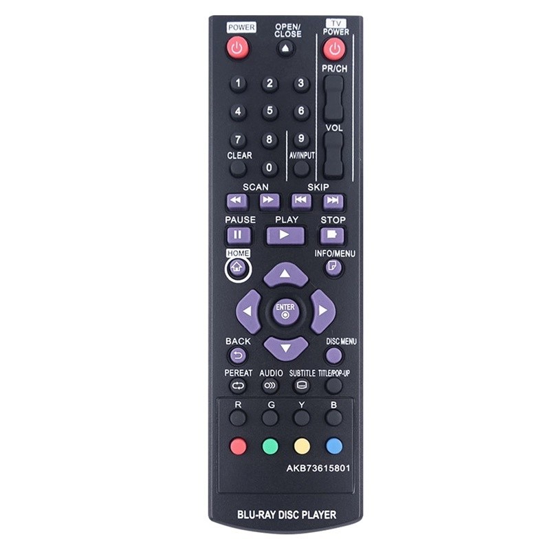 ใช้สําหรับ ใช้สําหรับ LG Blu-ray DVD Player BP125 BP200 BP320 BD550 BD560 BD570 BD620 BD660 BD670 BP220N BP125 BP325W รีโมทคอนโทรล AKB73615801 อะไหล่ อะไหล่