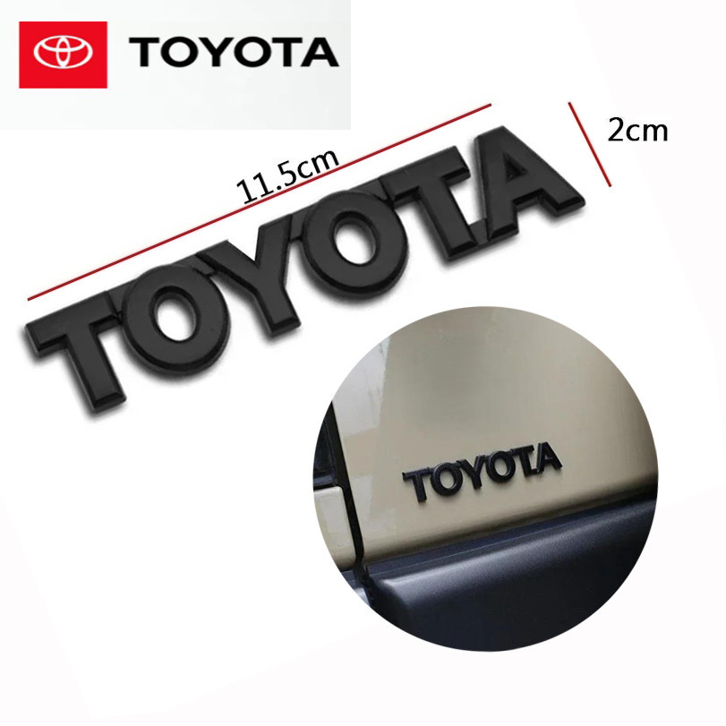 11.5x2cm สติกเกอร์รถโลหะสีดำ Toyota Logo for TRD RAV4 GR sport 4 runner YARIS