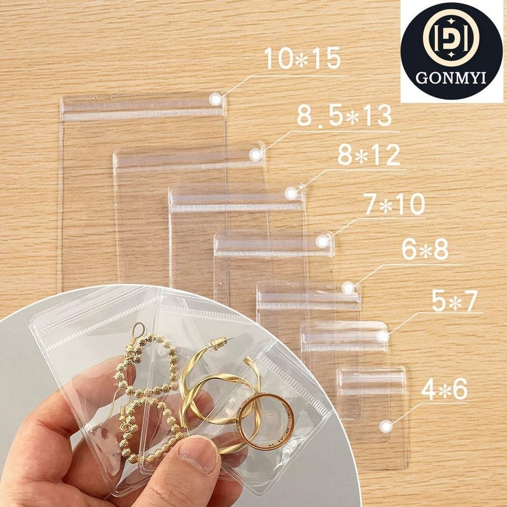 Gonmyi 100 ชิ้นถุงปิดผนึกด้วยตนเองของขวัญบรรจุภัณฑ์เก็บกระเป๋ากว้างใช้กระเป๋าเครื่องประดับ