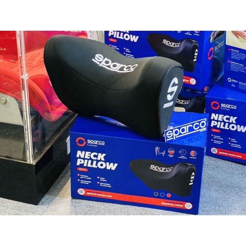 SPARCO หมอนรองคอ รุ่นใหม่ 2024 Memory Foam สายเดินทาง หมอน รองคอ ในรถ รถยนต์ ลดอาการปวดเมื่อย ภายในร