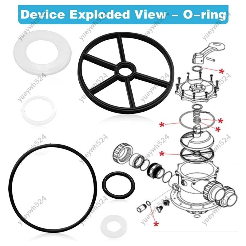 yueywh5246 Pcs ชิ้นส่วนกรองสระว่ายน้ํา Spider ปะเก็นชุด,อะไหล่ยางสีดํา SPX0714L O-Ring Vari- XL วาล์ว SP0714T ชิ้นส่วนปั๊มสระว่ายน้ําสําหรับกรองทราย