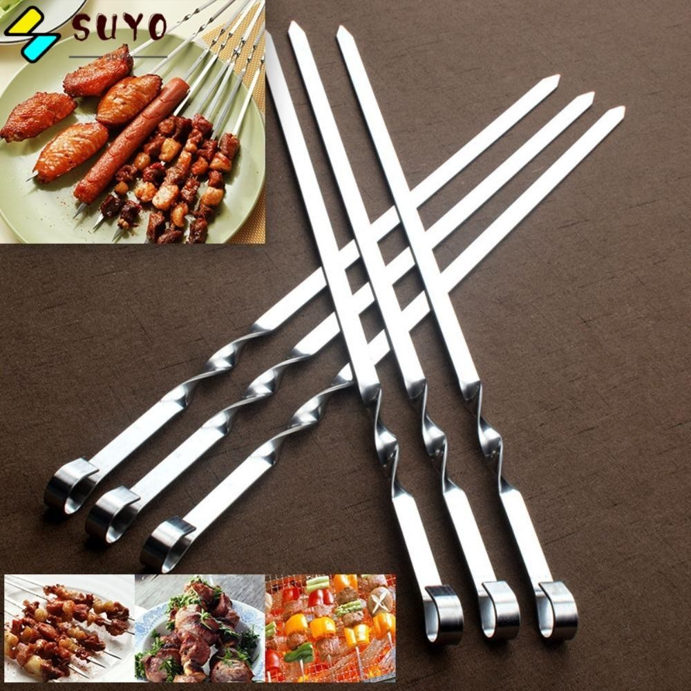 Suyo แท่งย่างสแตนเลสทนทานบาร์บีคิวครัวเครื่องมือเสียบไม้ Kebab String