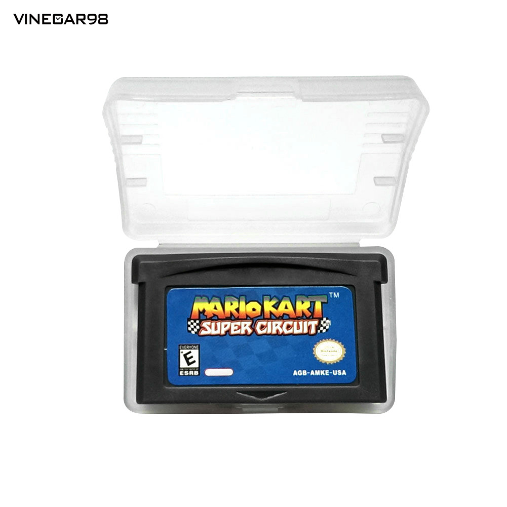 การ์ดตลับหมึกวิดีโอเกม VINE Mario Kart Super Circuit สําหรับ Nintendo GameBoy Advance