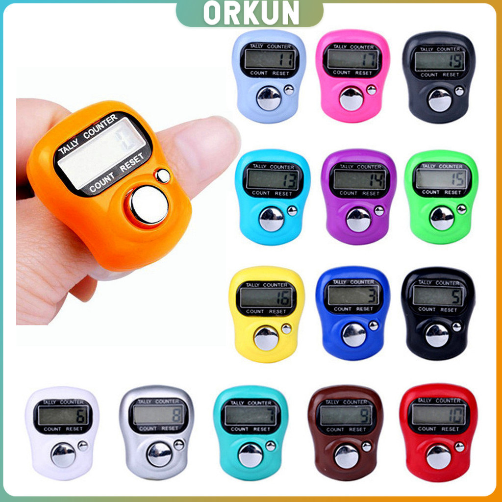 Orkun เครื่องนับดิจิตอลแบบมีไฟ สวมนิ้ว นับก้าว นับรอบการวิ่ง digital counter