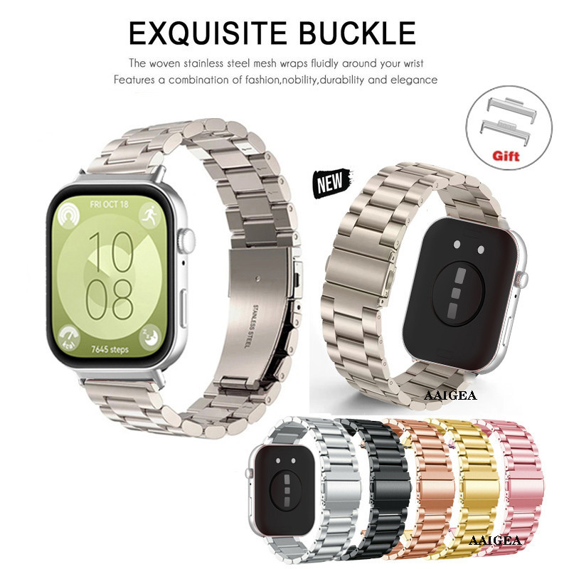 สายสแตนเลสสําหรับนาฬิกา Huawei Fit 3 Fit3 Fit4 Fit5 Pro สร้อยข้อมือโลหะพร้อมขั้วต่อ