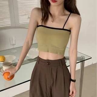 #061 🔥พร้อมส่ง🔥สายเดี่ยว เกาะอก ครอปทอป ครึ่งตัว ผ้าแน่น ยืดยุ่นดี ไร้โครงดันทรง ผ้านิ่มใส่สบาย
