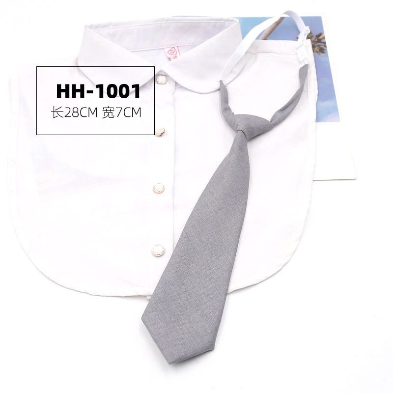 Jk สีดําสีเทา Tie เสื้อตกแต่งสไตล์ญี่ปุ่น Preppy สไตล์ Lazy Bow Tie-ฟรีนักเรียนหญิงชายผูกมือ - รูปที่ 2