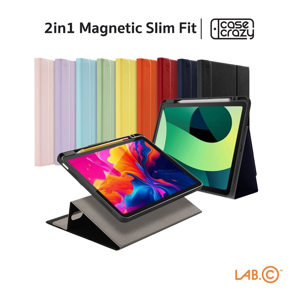 LAB.C รุ่น 2in1 Magnetic Slim Fit  เคสไอแพด แอร์ 6 (2025/2024) กันกระแทก, มีฝาพับ