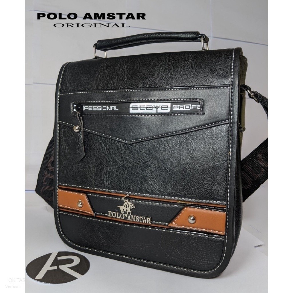 POLO AMSTAR กระเป๋าสะพายข้างผู้ชายหนัง PU กระเป๋าสํานักงานดั้งเดิม